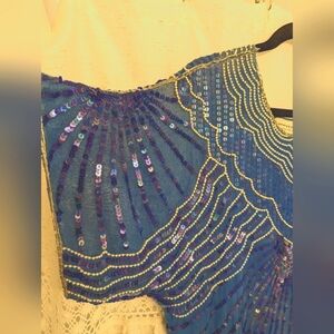 Vintage Silk "India Arts & Crafts" 20s Style Flapper Dress Costume